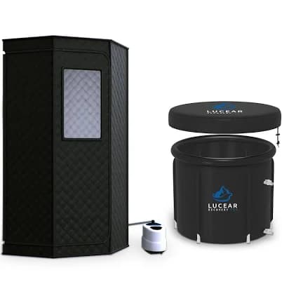 Foldable Steam Sauna with Ice Bath Tub Portable Sauna for Home and Cold Plunge Tub for Athletes Personal Home Spa Large Space Sauna Tent Portable