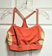 Land's End Active Sports Fitness Workout Bra Racerback Orange & Yellow Size 14