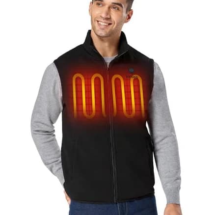 ororo Men's Fleece Heated Vest with Battery Pack