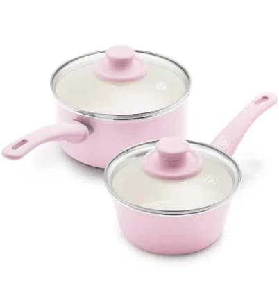 GreenLife Soft Grip Healthy Ceramic Nonstick 1QT & 2QT Sauce Pan Set