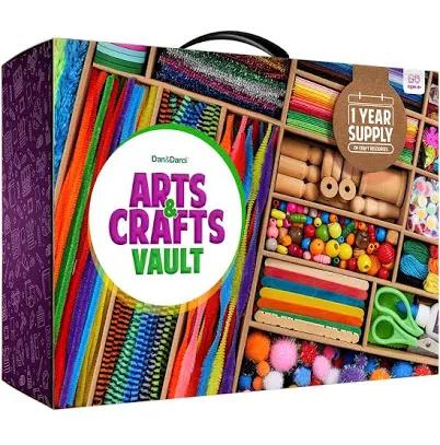 Dan&Darci Arts and Crafts Vault 1000+ Piece Craft Supplies Kit Library in a Box for Kids