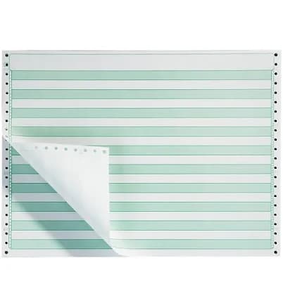 Staples Green Bar Computer Paper 2- Part 14.875 x 11 15 lb 100 Bright 1700/Carton