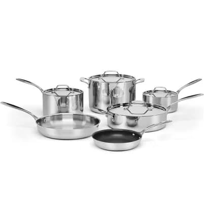 Cuisinart Custom-Clad 5-Ply Stainless Steel 10-Piece Cookware Set