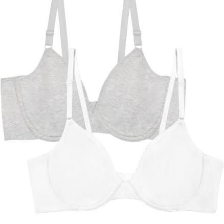 Fruit of the Loom Women's Cotton Stretch Extreme Comfort Bra 2-Pack