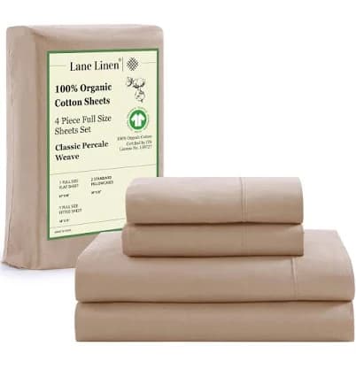 LANE LINEN 100% Organic Cotton Sheets Set