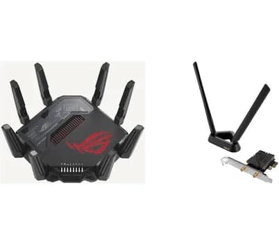 ASUS ROG Rapture GT-BE98 PRO First Quad-Band WiFi 7 Gaming Router supports 320MHz, Dual 10G Port, Triple-level Game Acceleration, Mobile Game Mode, Su