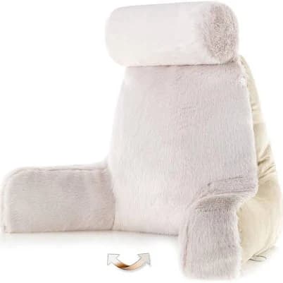 Medium Husband Pillow Faux Fur Backrest
