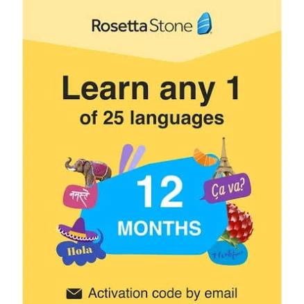 Rosetta Stone Learn ONE of 24+ Languages 12 Month Subscription