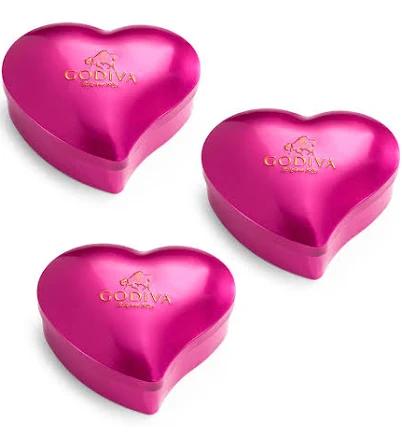 Godiva Heart-Shaped Tin Set of 3