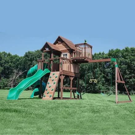 Backyard Discovery Skyfort III Outdoor Wooden Swing Set