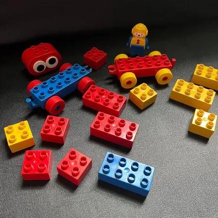 LEGO Vintage Duolingo Building Blocks Clown Trailer Carts Eyes Lot - Toys & Collectibles | Color: Red