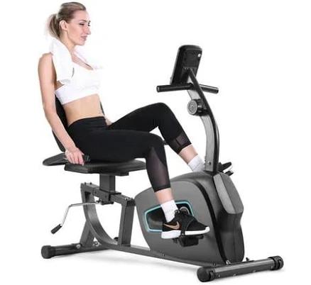 Maxkare Exercise Bike Indoor Recumbent Exercise Bike Stationary with Adjustable Seat and 8 Resistance Level Seat Height Adjustment