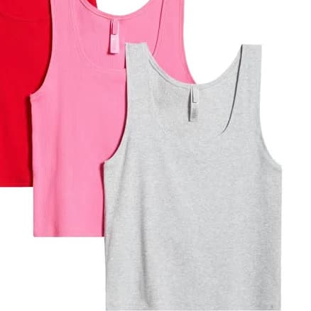 SKIMS Women's Three-Pack Multicolor Cotton Rib Tank Tops