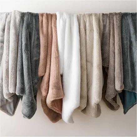 West Elm Chinchilla Faux Fur Throw