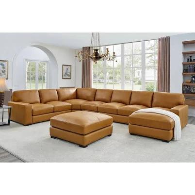 Latitude Run Gabriel 6 - Piece Genuine Leather Match Sectional