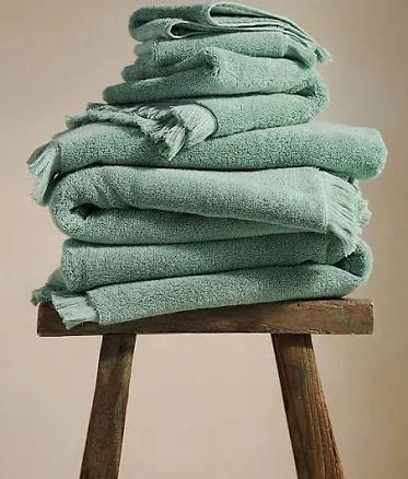 Plush Turkish Cotton Towel Collection by Anthropologie in Green