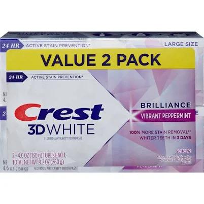 Crest 3D White Brilliance Vibrant Peppermint Whitening Toothpaste