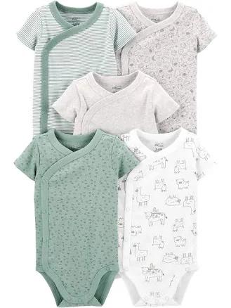 baby Simple Joys by Carter's 5-Pack Short Sleeve Side Snap Bodysuit