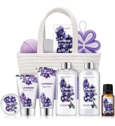 Body & Earth 11pcs Lavender Gift Baskets for Women