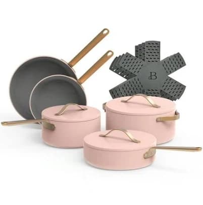 Drew Barrymore 12pc Ceramic Non-Stick Cookware Set