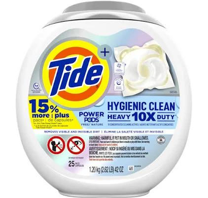 Tide Hygienic Clean Heavy Duty 10x Free Power Pods Laundry Detergent