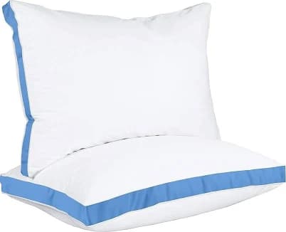Utopia Bedding Gusseted Quilted Pillow Set Of 2 Bed Pillows Side Back
