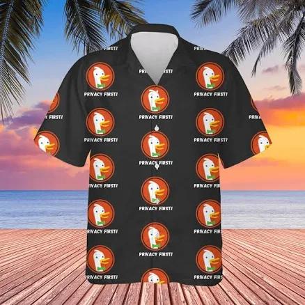 augustAA Black unisex Duckduckgo Privacy Web Browser for Internet Hawaiians