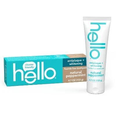 Hello Antiplaque Whitening Fluoride Free Toothpaste