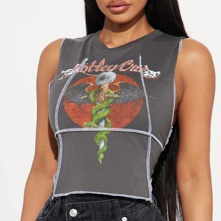 Fashion Nova Sleeveless Graphic Tank Top