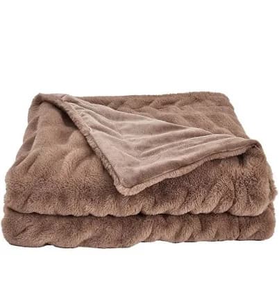 Cozy Soft Faux Fur Reversible Throw Blanket