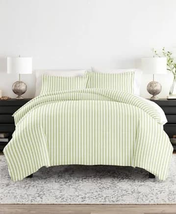 Becky Cameron Premium Ultra Soft Puffed Rugged Stripes Duvet Cover Set
