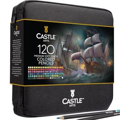 Castle Art Supplies 120 Colored Pencils Zipper-Case Set