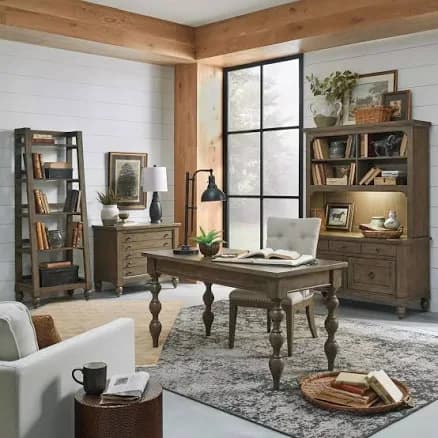 Liberty Americana Farmhouse Dusty Taupe Home Office Set, Brown, Traditional Sets from Coleman Furniture