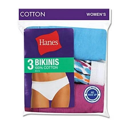 Hanes Women's Cotton Bikini Panties (3-Pack)