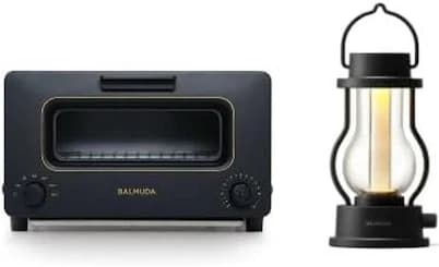 BALMUDA Combo Pack in Black | BALMUDA the Toaster & BALMUDA the Black Lantern | Steam Toaster and Rechargeable LED Lantern