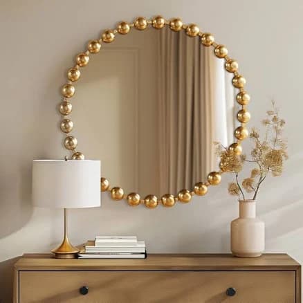 Madison Park Signature Marlowe Beaded Round Wall Mirror