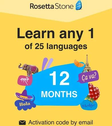 Rosetta Stone Learn ONE of 24+ Languages|12 Months | PC/Mac/iOS/Android Online Code