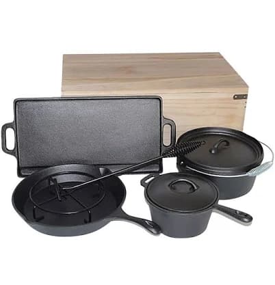 Carolina 7-Piece Cast Iron Camp Cookware Set