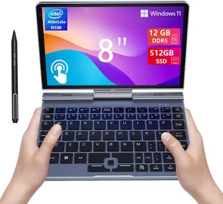 8 inch Mini HD Touchscreen Portable 2-in-1 Small Computer