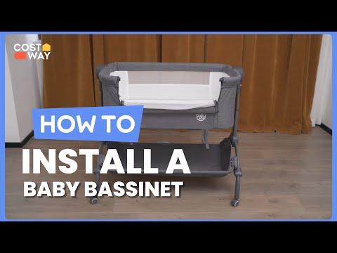 How to Install the Baby Bassinet with Double-Lock Design and Adjustable Heights | BC10140 #costway