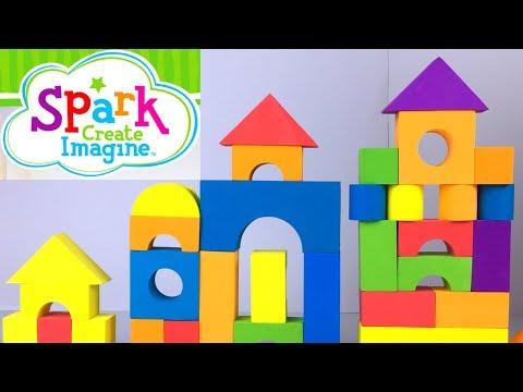 UNBOXING SPARK 150 FOAM BUILDING BLOCKS - SAFE AND SOFT BLOCKS TO BUILD MULTI-COLORED STRUCTURES