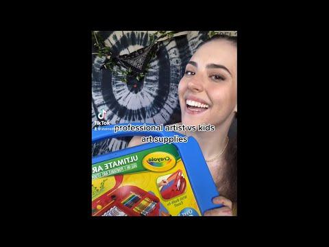 artist vs kids art supplies (tiktok @stainedhands)