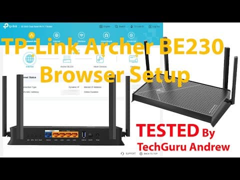 TP-Link Archer BE230 Dual-Band Wi-Fi 7 Router Browser Setup