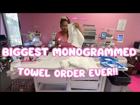 Monogramming Towels on All 4 Embroidery Machines! | My Biggest Towel Order Yet! | Ricoma 20 Needles