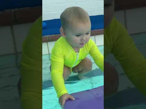 Floating with a kickboard #swimming #baby #floating