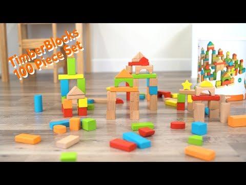 TimberBlocks - 100 Piece Wooden Block Set