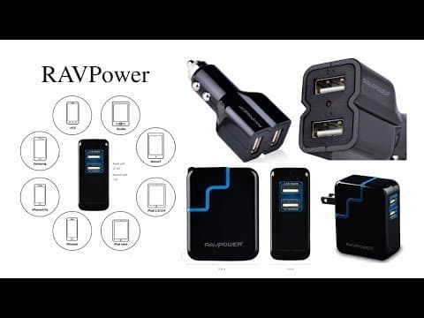 RAVPower Dual Port USB Car Charger & RAVPower Dual USB Travel Wall Charger