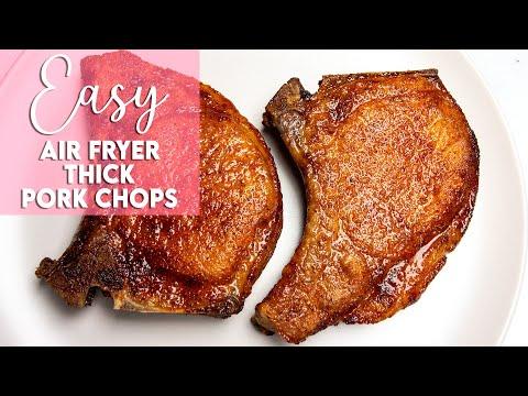 Easy Air Fryer Thick Pork Chops Recipe | Munchy Goddess