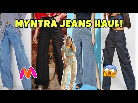 MYNTRA Jeans Haul😍!! High Waist Jeans| Wide leg Denim | Affordable Denim | Payal Mahadik #jeans