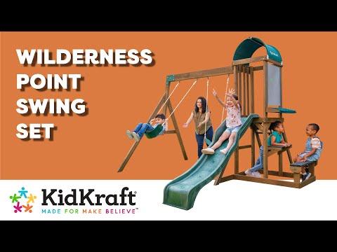 Wilderness Point Swing Set I KidKraft Wooden Outdoor Swing Sets